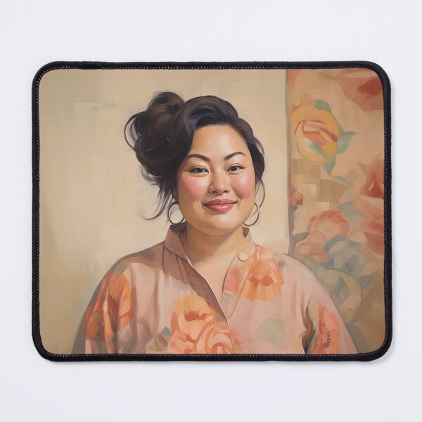 Item preview, Joyful AAPI Woman Portrait | Soft Floral Asian Art Illustration designed and sold by bingsoobookclub.