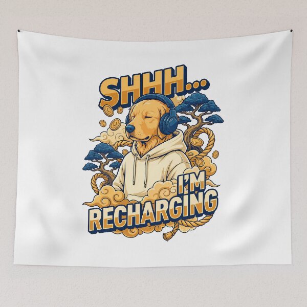 Item preview, Golden Retriever Shhh Recharging Introvert Gamer  designed and sold by Tong4130.