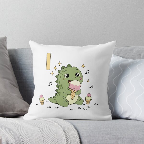 Item preview, Cute Dinosaur Alphabet I – Baby Dino with Ice Cream Kids Illustration designed and sold by MeeraArts&Crafts.