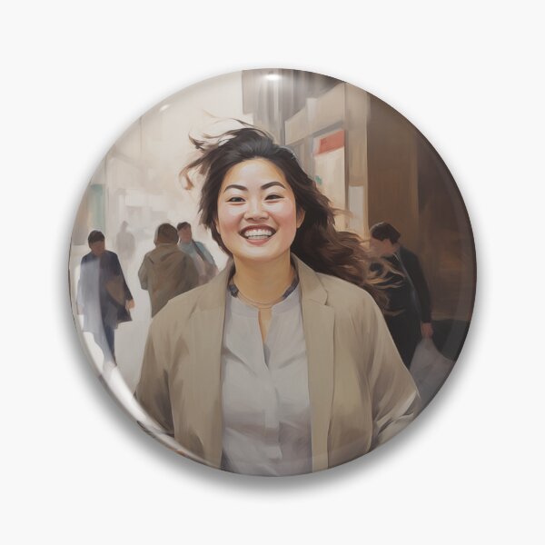 Item preview, Joyful Asian American Woman Art | AAPI City Portrait designed and sold by bingsoobookclub.
