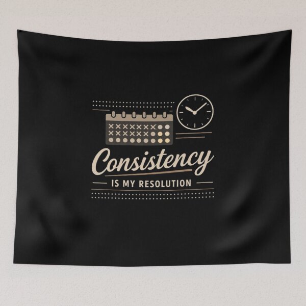 Item preview, Consistency Is My Resolution – Minimal Motivation Quote Sticker designed and sold by CutePearlStudio.