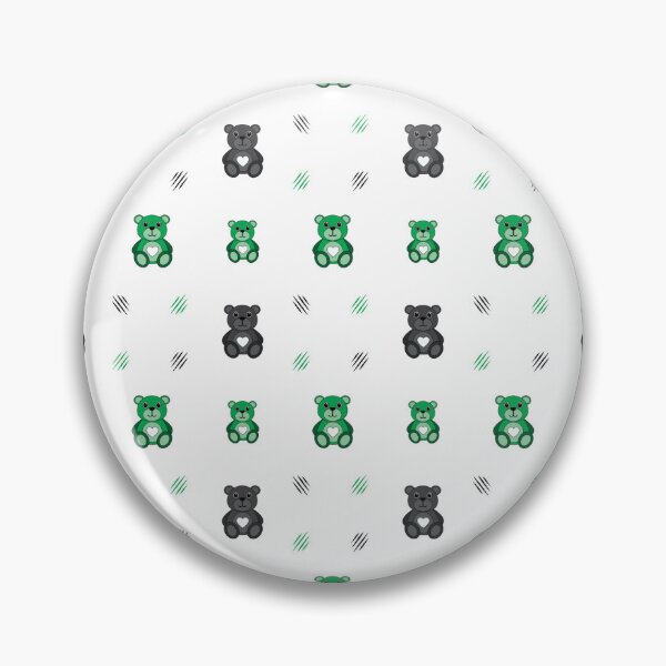 Item preview, Green & Charcoal Teddy Bear Pattern  designed and sold by Theetherhaven.
