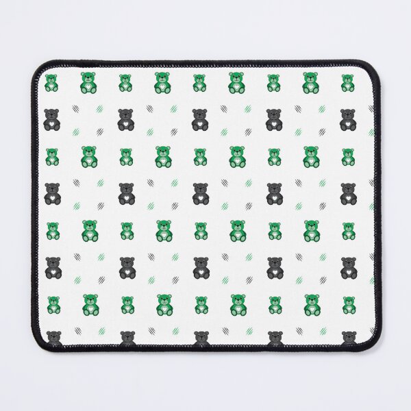 Item preview, Green & Charcoal Teddy Bear Pattern designed and sold by Theetherhaven.