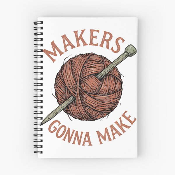 Item preview, Makers Gonna Make - Vintage Linocut Knitting Yarn Art designed and sold by devilfronty.