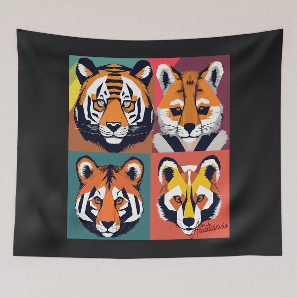 Item preview, "Wildlife Harmony: Geometric Pop-Art Tribute" designed and sold by Artisticanvas.