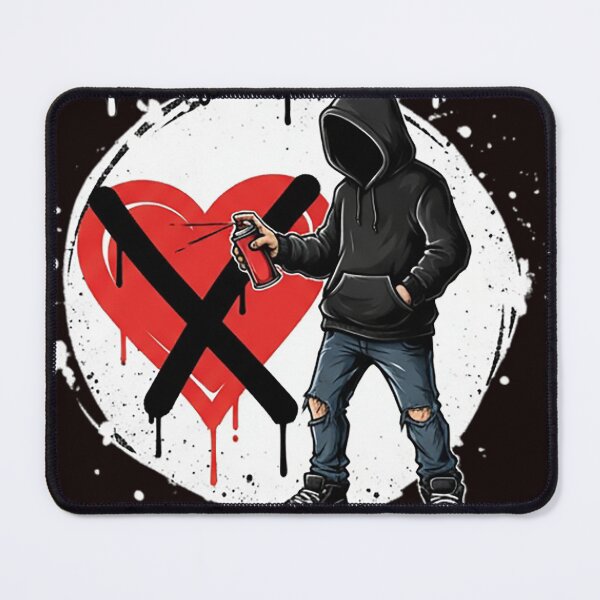 Item preview, Graffiti Artist Crossing Out Heart Illustration designed and sold by newvisionart191.