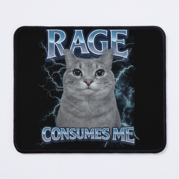 Item preview, Rage Is Consuming Me Silly Staring Cat Meme designed and sold by TynesDesign.