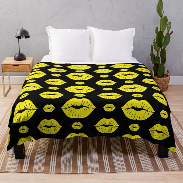 Item preview, acid yellow Lips Pattern Graphic – Sexy Kiss Print, Pop Art Valentine Design, Bold Lip Illustration designed and sold by wackyartwork.