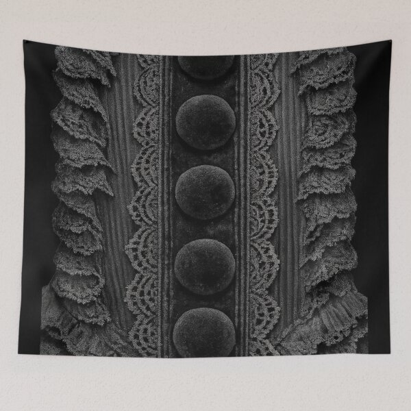 Item preview, Detail from a Mourning Bodice Executed Entirely in Black: Velvet Buttons, Lace Trim, and the Weight of Restraint designed and sold by Mouraludia.