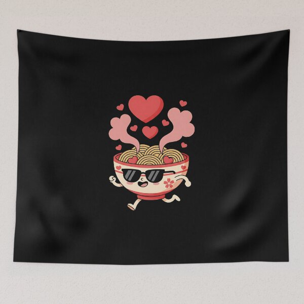 Item preview, Cute Japanese Ramen Valentine – Love Running Noodles designed and sold by SWEET-TINAPAY.