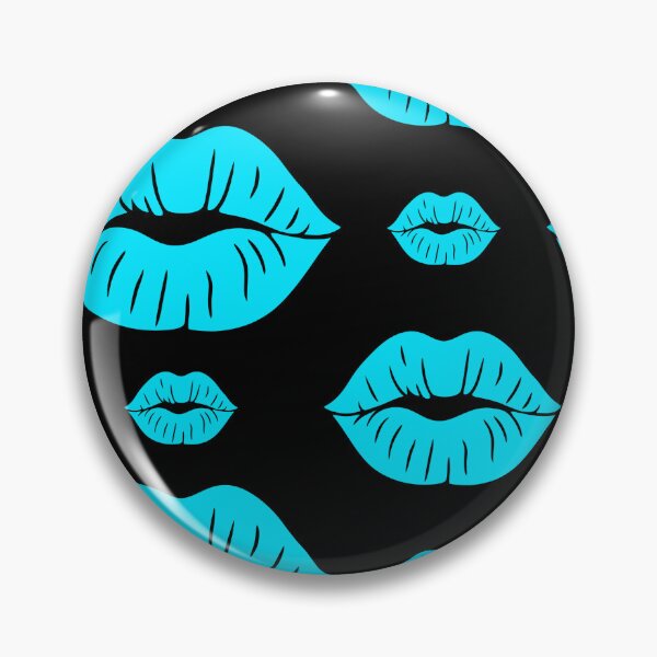 Item preview, neon blue Lips Pattern Graphic – Sexy Kiss Print, Pop Art Valentine Design, Bold Lip Illustration designed and sold by wackyartwork.