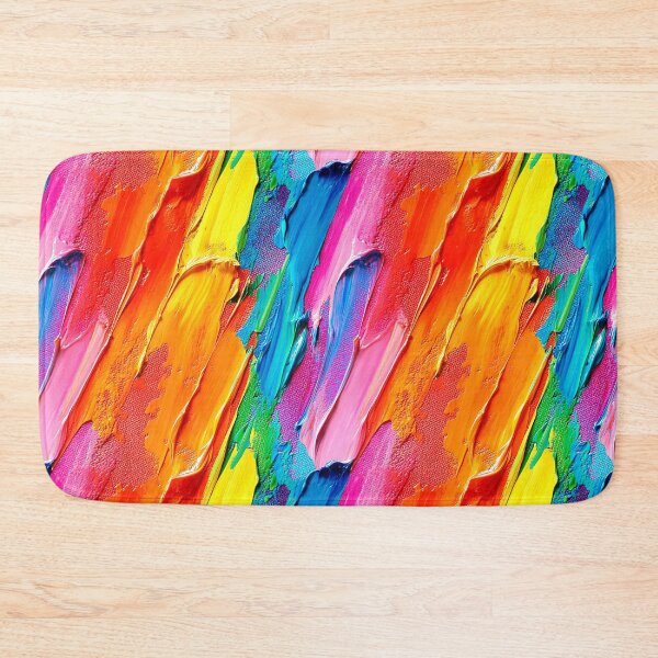 Item preview, Rainbow Bright Colorful Abstract Broad Brushstrokes Impasto Painting  designed and sold by DEC02.