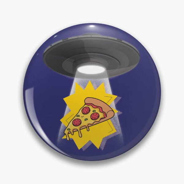 Item preview, Wacky UFO Beaming Up Pizza | Funny Alien Snacktime Cartoon Kawaii Sci-Fi Food designed and sold by MeghannsMinimalMeals.