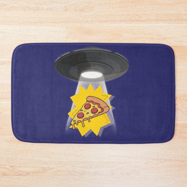 Item preview, Wacky UFO Beaming Up Pizza | Funny Alien Snacktime Cartoon Kawaii Sci-Fi Food designed and sold by MeghannsMinimalMeals.