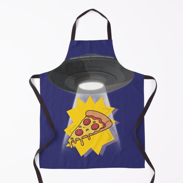 Item preview, Wacky UFO Beaming Up Pizza | Funny Alien Snacktime Cartoon Kawaii Sci-Fi Food designed and sold by MeghannsMinimalMeals.
