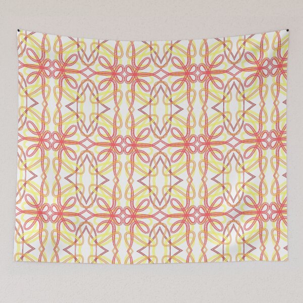 Item preview, Red, Orange, Yellow Curling Geometric Repeating Pattern designed and sold by HydrangeaDelMar.