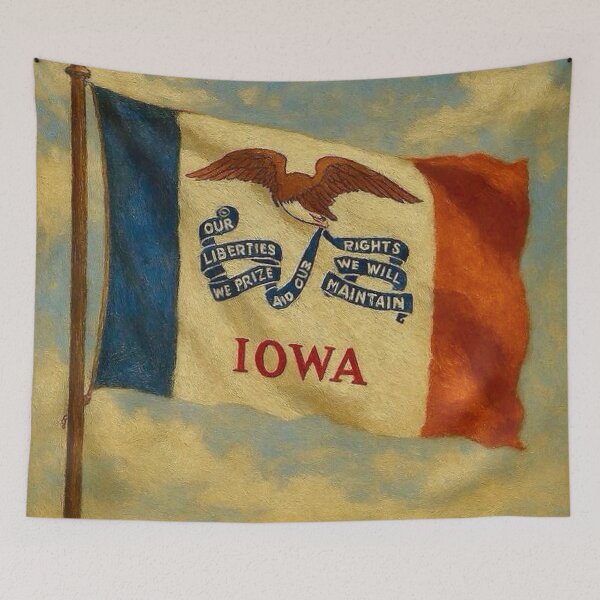 Item preview, Iowa State Flag designed and sold by TinCatOutPost.
