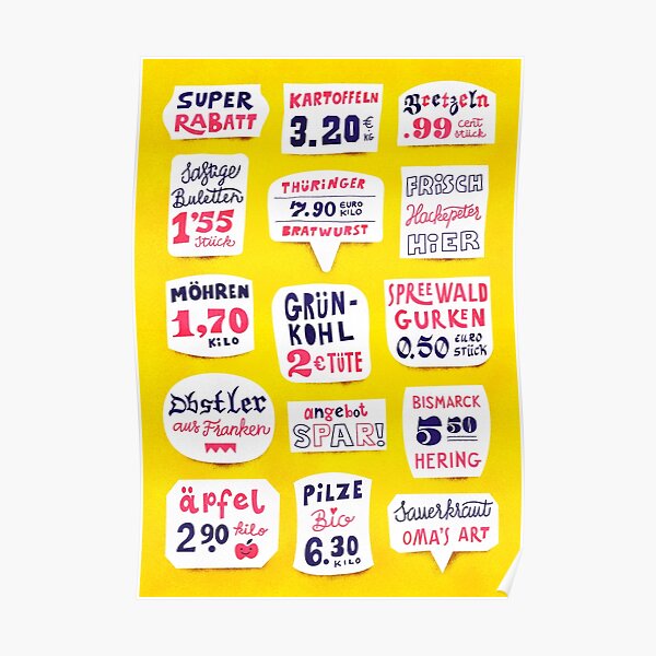 German Market Signs Poster