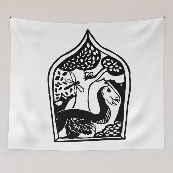 Item preview, Gallimimus Stained Window Motif designed and sold by Goblin & Dwarf.