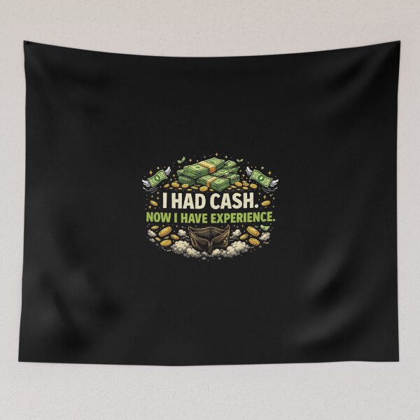 Item preview, I Had Cash Now I Have Experience - Funny Money Skull Gothic Art designed and sold by SoulFlex.