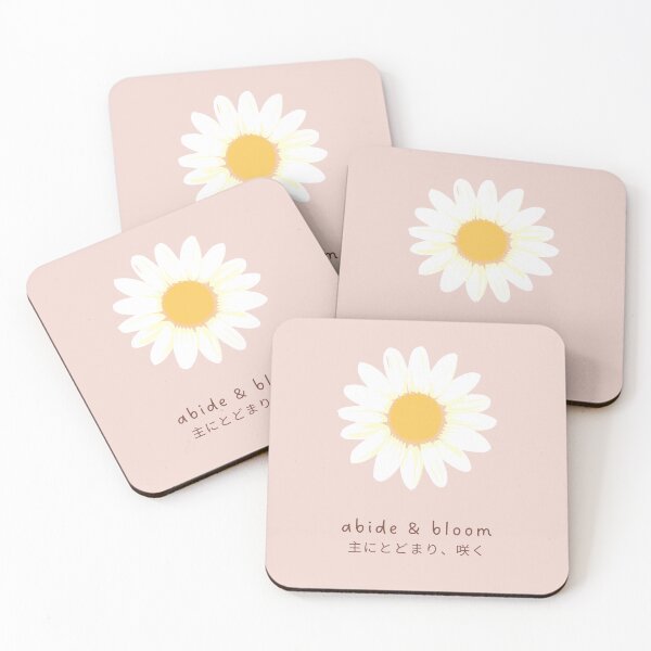 Item preview, Abide & Bloom Floral Christian Art in Blush Pink (Japanese) designed and sold by trendteezstore.