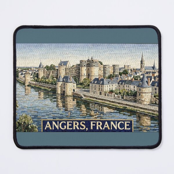 Item preview, Château d'Angers France - Medieval Castle & River Maine Mosaic Poster designed and sold by FrancophileFun.