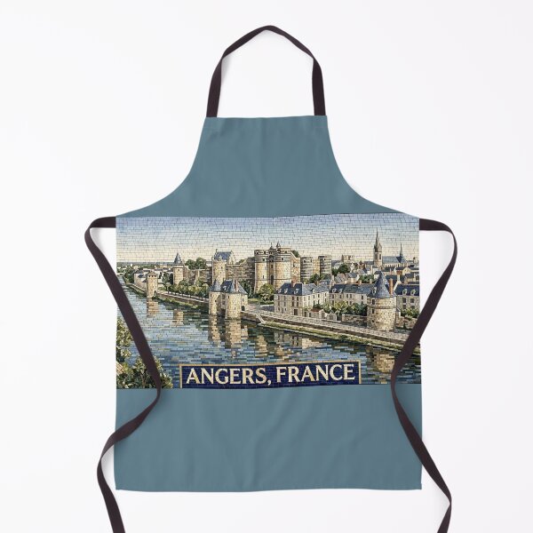 Item preview, Château d'Angers France - Medieval Castle & River Maine Mosaic Poster designed and sold by FrancophileFun.