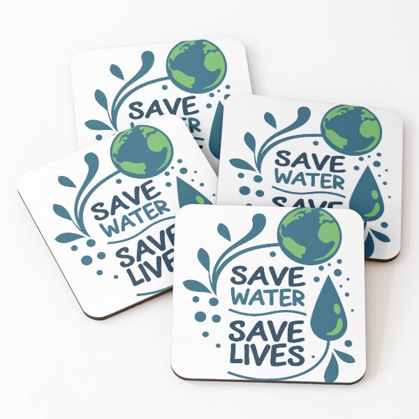 Item preview, Save Water Save Lives Eco-Conscious Typography Design designed and sold by Jirada.