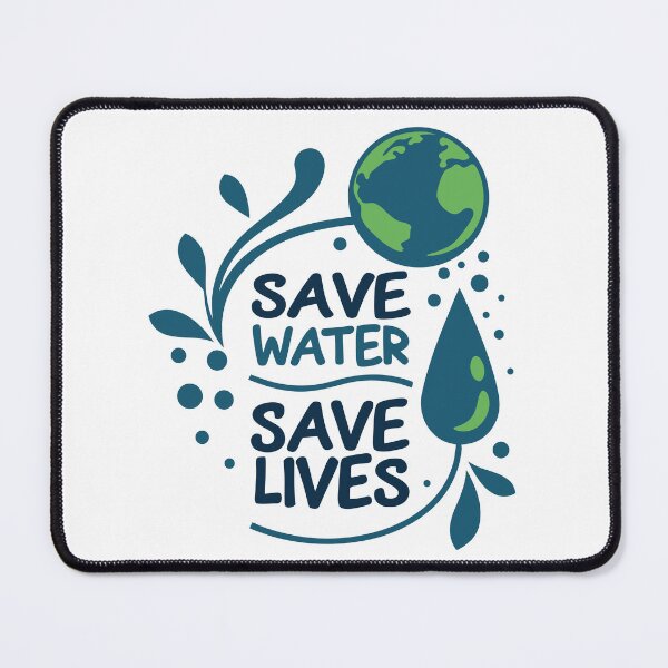 Item preview, Save Water Save Lives Eco-Conscious Typography Design designed and sold by Jirada.