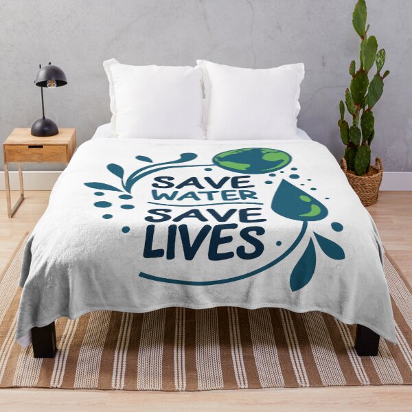 Item preview, Save Water Save Lives Eco-Conscious Typography Design designed and sold by Jirada.