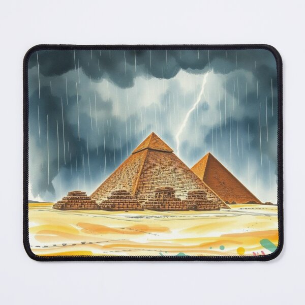 Item preview, Dramatic Pyramids of Giza in Thunderstorm Rain Lightning designed and sold by EllDAV777.
