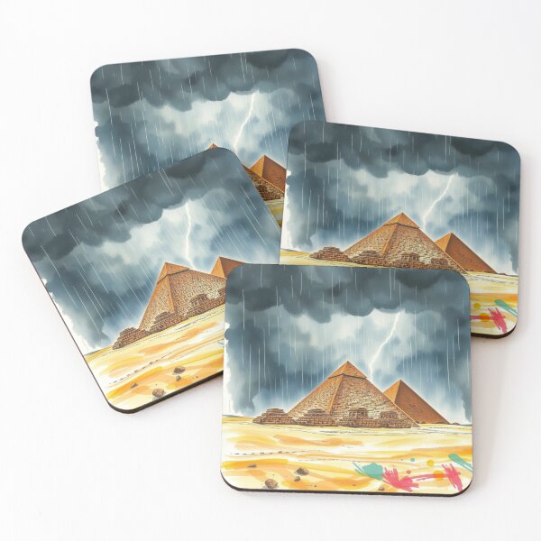 Item preview, Dramatic Pyramids of Giza in Thunderstorm Rain Lightning designed and sold by EllDAV777.