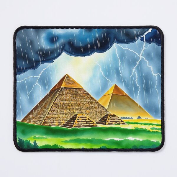 Item preview, Rainy Pyramids of Giza Thunderstorm Art designed and sold by EllDAV777.