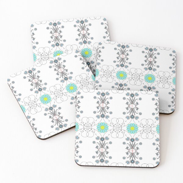 Item preview, Minimalist Dandelion & Teal Floral Seamless Pattern designed and sold by Mimick-deco.
