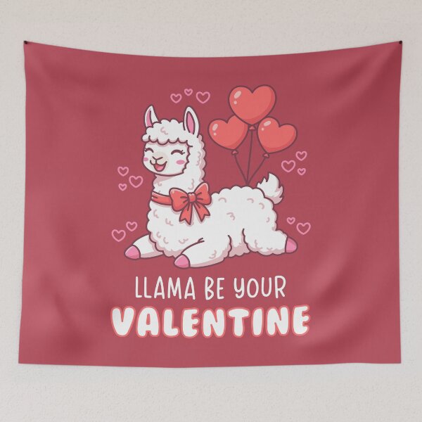 Item preview, Llama Be Your Valentine - Cute Llama Valentine Pun Illustration designed and sold by Brogress Project.