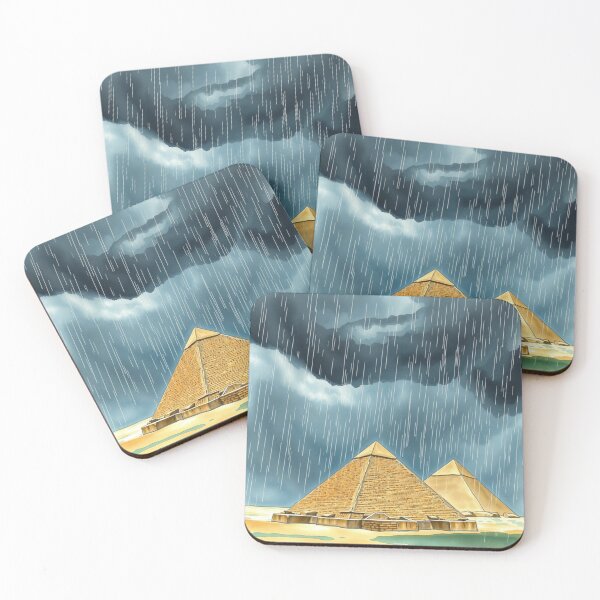 Item preview, Rain Over Pyramids – Stormy Giza Desert Art designed and sold by EllDAV777.