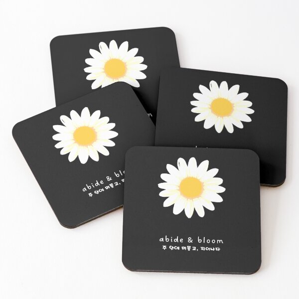 Item preview, Abide & Bloom Floral Christian Art in Black (Korean) designed and sold by trendteezstore.