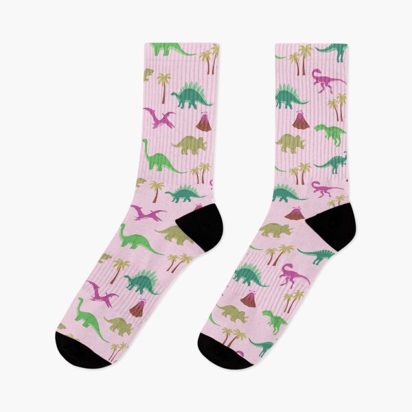 Item preview, Colorful Hand-drawn Dinosaurs on pink designed and sold by Brianaidesigns.