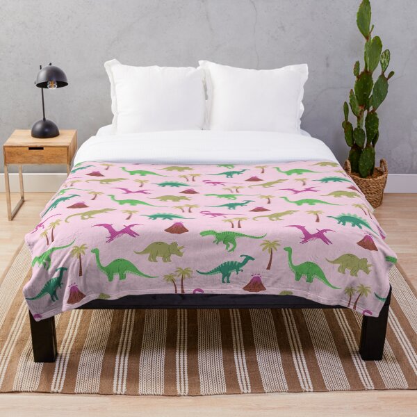Item preview, Colorful Hand-drawn Dinosaurs on pink designed and sold by Brianaidesigns.