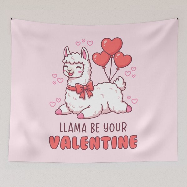 Item preview, Llama Be Your Valentine - Cute Llama Valentine Pun Illustration designed and sold by Brogress Project.