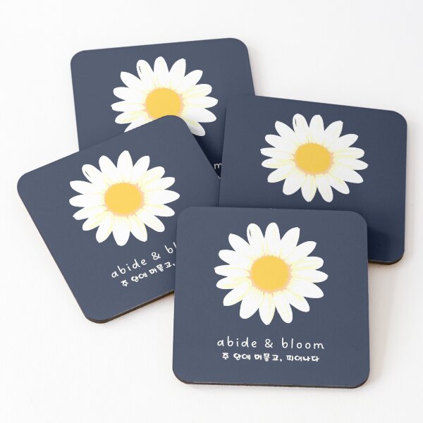 Item preview, Abide & Bloom Floral Christian Art in Navy (Korean) designed and sold by trendteezstore.