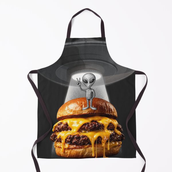 Item preview, Epic UFO Abduction of Ultra-Realistic Cheeseburger | Funny Alien Cartoon Kawaii Sci-Fi Food designed and sold by MeghannsMinimalMeals.