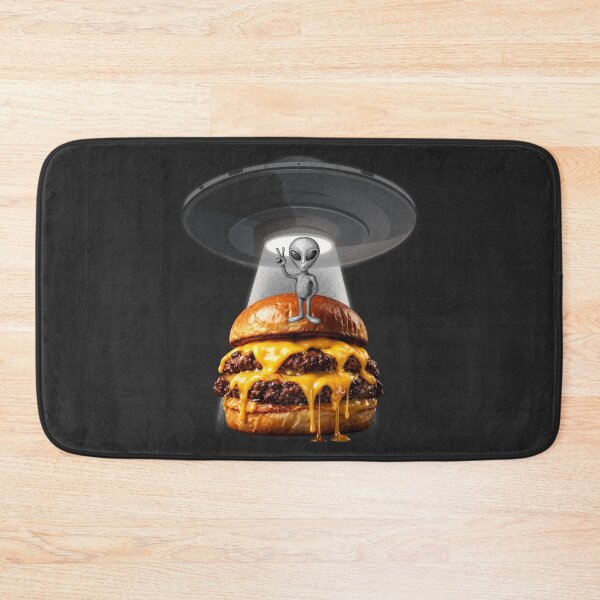 Item preview, Epic UFO Abduction of Ultra-Realistic Cheeseburger | Funny Alien Cartoon Kawaii Sci-Fi Food designed and sold by MeghannsMinimalMeals.