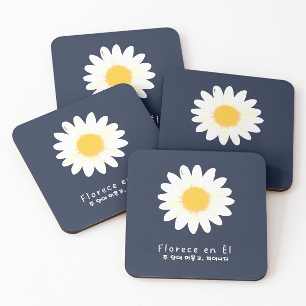 Item preview, Abide & Bloom Floral Christian Art in Navy (Spanish and Korean) designed and sold by trendteezstore.