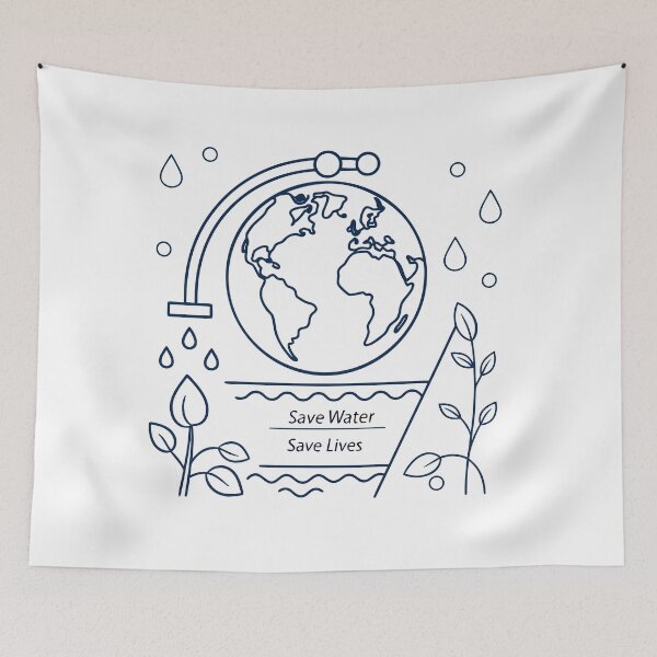Item preview, Global Save Water Save Lives Concept with Earth and Faucet Splash designed and sold by Jirada.