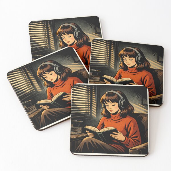 Item preview, Book Lover Lofi Girl – Evening Window Light Reading – gift for book lovers • Retro Comics • Vintage Halftone designed and sold by JacobKAurumhead.