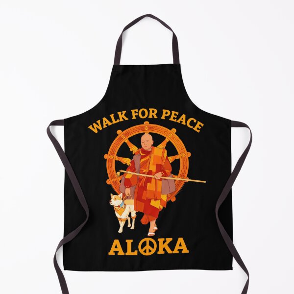 Item preview, Walk for Peace - Buddhist Monk & Dog with Dharmachakra | Aloka Design designed and sold by VincentMoore96.