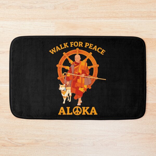 Item preview, Walk for Peace - Buddhist Monk & Dog with Dharmachakra | Aloka Design designed and sold by VincentMoore96.