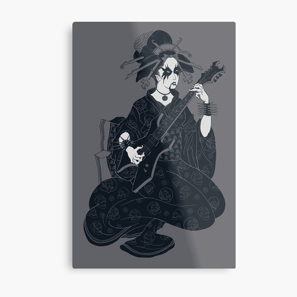 Black Metal Geisha Metal Print