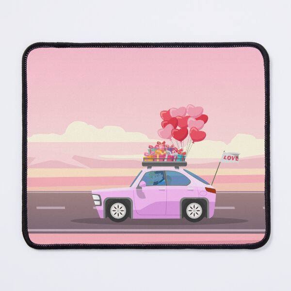 Item preview, Romantic Getaway: Car with Heart Balloons & Sakura Road designed and sold by Preat Landscape Vector.